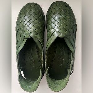 Women’s Brand X Green Mexican Leather Huarache Sandal, Size 7.5, EUC.